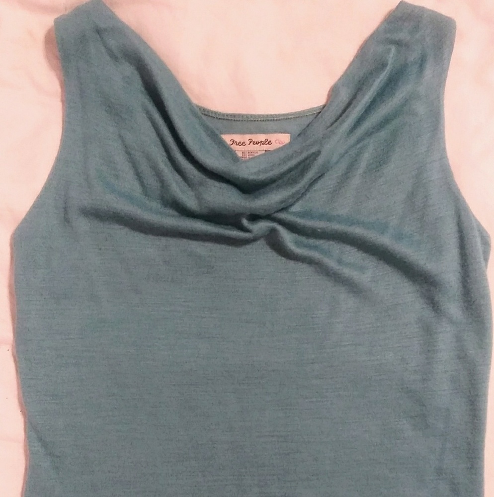 Free People turquoise sleeveless top